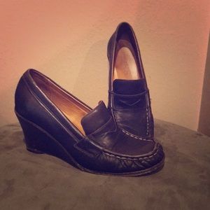 Kors brown wedge loafers- gently loved